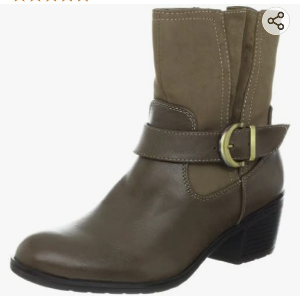 Life Stride Wade Buckle Strap Ankle Short Boot Sz 9 Wide